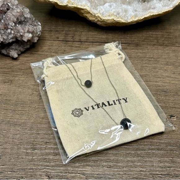 Silver Tone Iron Chain Lava Rock Diffuser Necklace - Picture 4 of 4